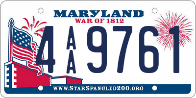 MD license plate 4AA9761