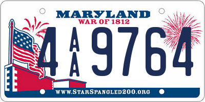 MD license plate 4AA9764