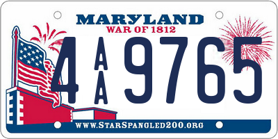 MD license plate 4AA9765