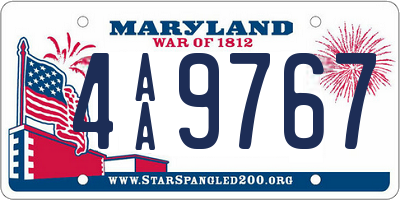 MD license plate 4AA9767