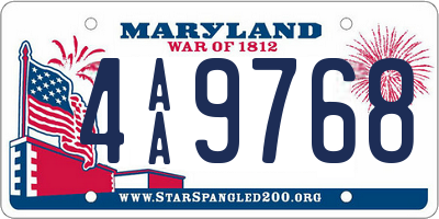 MD license plate 4AA9768