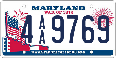 MD license plate 4AA9769