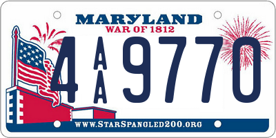 MD license plate 4AA9770