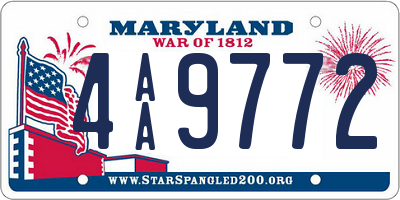 MD license plate 4AA9772