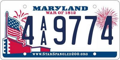 MD license plate 4AA9774