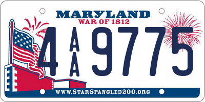 MD license plate 4AA9775