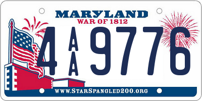 MD license plate 4AA9776