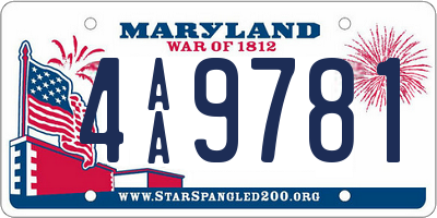 MD license plate 4AA9781