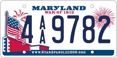 MD license plate 4AA9782