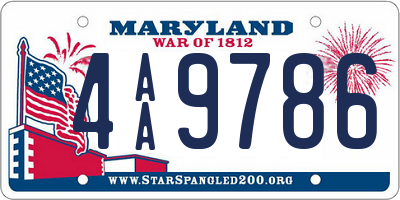 MD license plate 4AA9786