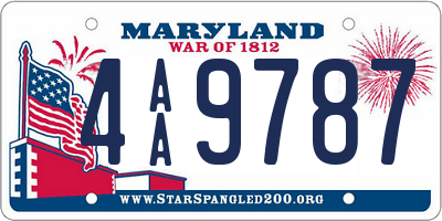 MD license plate 4AA9787