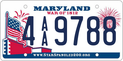 MD license plate 4AA9788