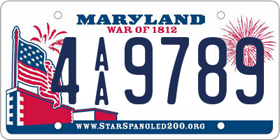 MD license plate 4AA9789