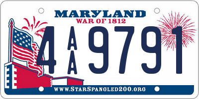 MD license plate 4AA9791