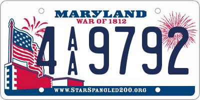 MD license plate 4AA9792