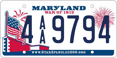 MD license plate 4AA9794