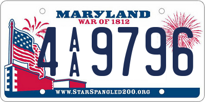 MD license plate 4AA9796