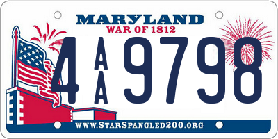 MD license plate 4AA9798