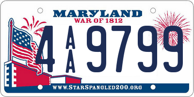 MD license plate 4AA9799