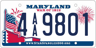 MD license plate 4AA9801