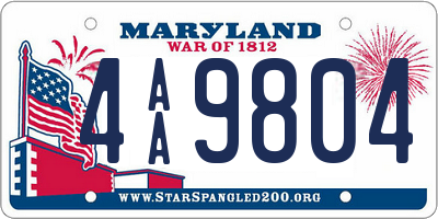 MD license plate 4AA9804