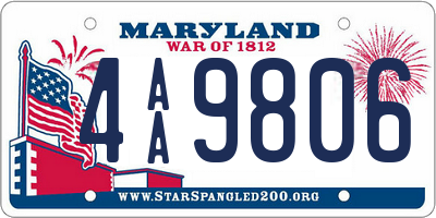 MD license plate 4AA9806