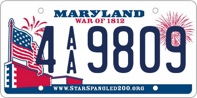 MD license plate 4AA9809