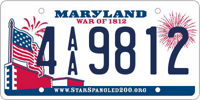 MD license plate 4AA9812