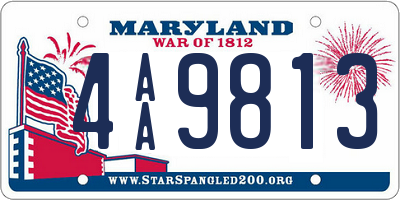 MD license plate 4AA9813