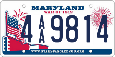 MD license plate 4AA9814