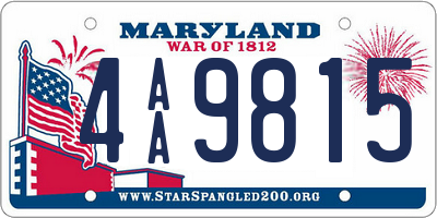 MD license plate 4AA9815