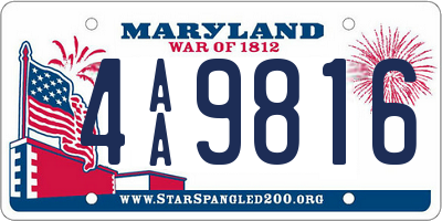 MD license plate 4AA9816