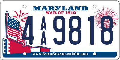 MD license plate 4AA9818