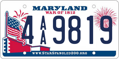 MD license plate 4AA9819