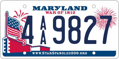 MD license plate 4AA9827