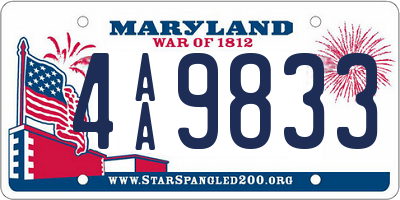 MD license plate 4AA9833