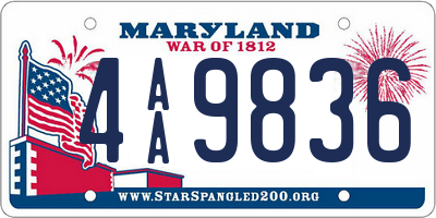 MD license plate 4AA9836