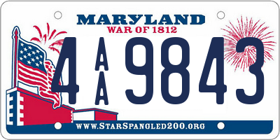 MD license plate 4AA9843