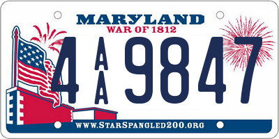 MD license plate 4AA9847