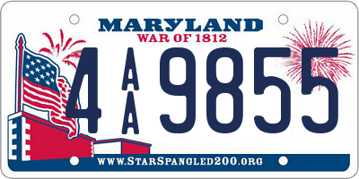 MD license plate 4AA9855