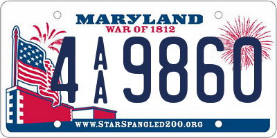 MD license plate 4AA9860