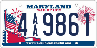 MD license plate 4AA9861