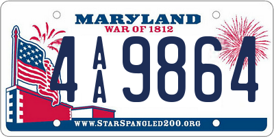 MD license plate 4AA9864