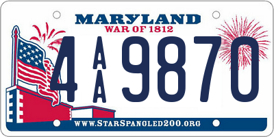 MD license plate 4AA9870