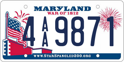 MD license plate 4AA9871