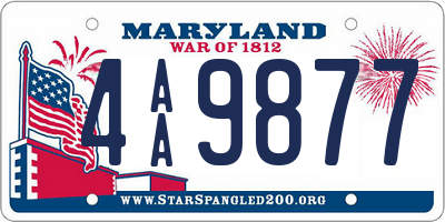 MD license plate 4AA9877