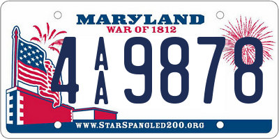 MD license plate 4AA9878