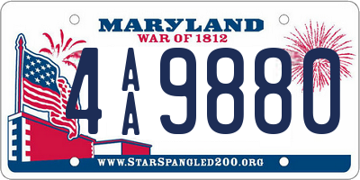 MD license plate 4AA9880