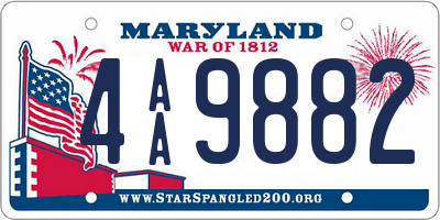 MD license plate 4AA9882