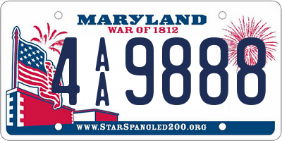 MD license plate 4AA9888